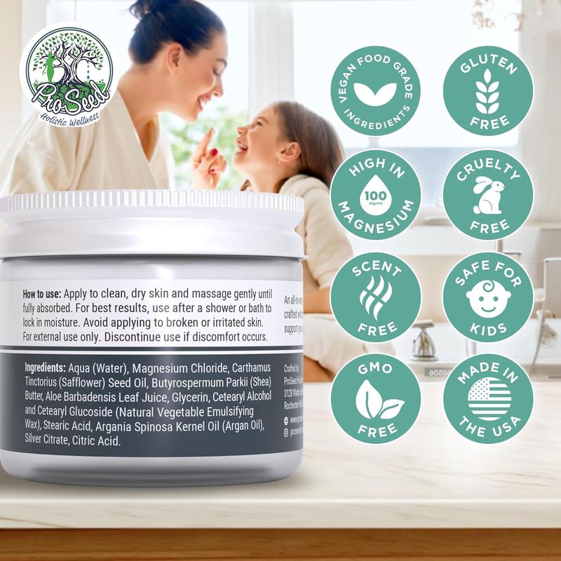 All-Natural Magnesium Lotion 3000MG/oz - Vegan, Handmade, Non-GMO, Rejuvenating, Sleep Enhancing, Body Care with Aloe, Moisturizing & Skin Repair