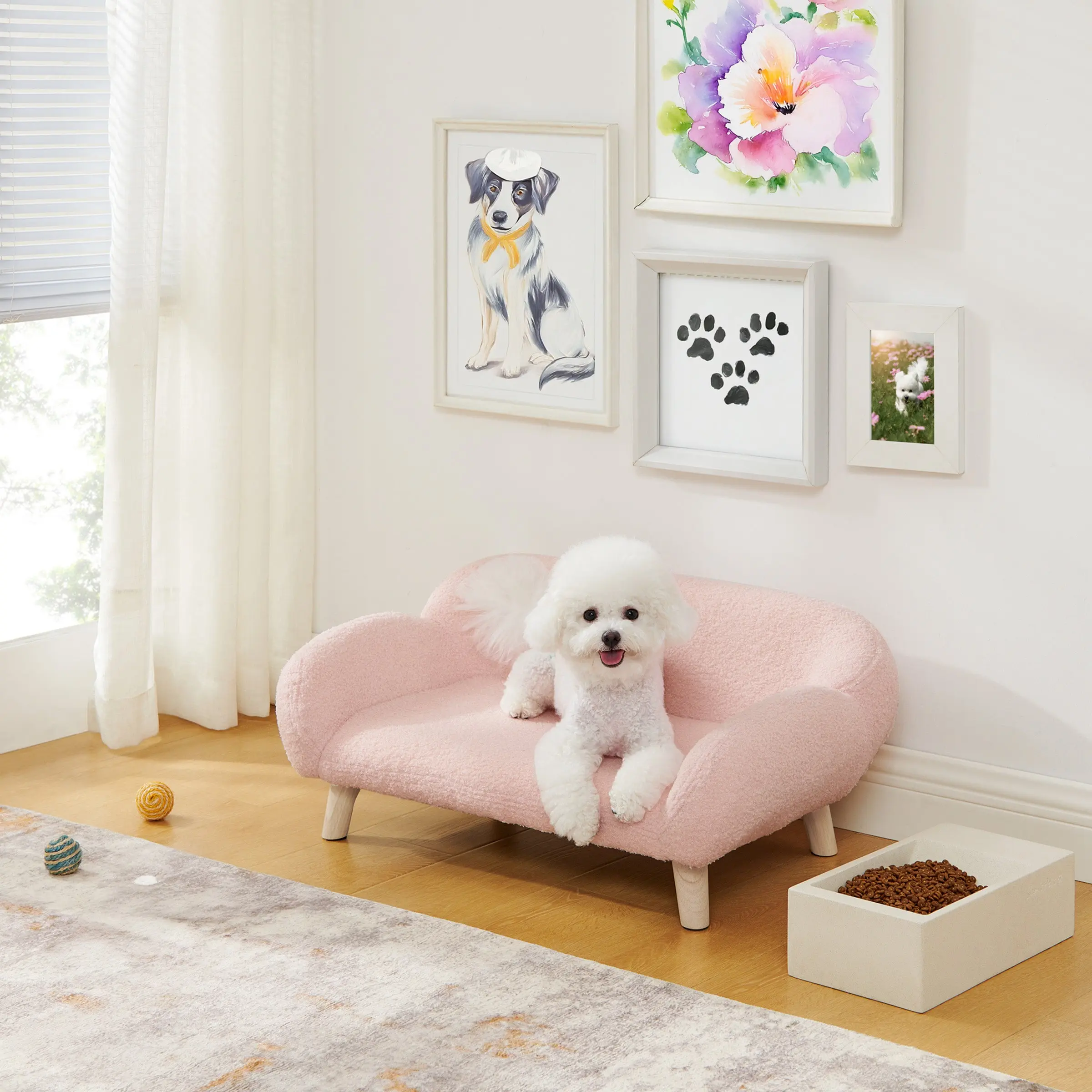 Sam's Pets Akkeri 29" Boucle Couch In Pink