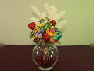 Rainbow Rose Arrangement – Sparkling Hearts, Valentine's Day Pride Gift