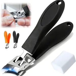 Wide Mouth Anti-Splash Nail Clippers, 2026 New Arc-Shaped Toenail Clippers for Thick Nails, Slanted Edge Arc-Toe Nail Clippers, Nail Care, Thick Toenails, Slanted Edge Blades