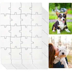 Blank Puzzle Pieces, 20pcs/pack, Sublimation Puzzle Craft, Customizable DIY Puzzle, Heat Press Transfer Compatible