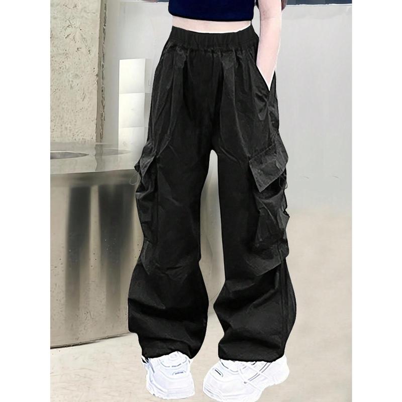 1PCS Girls Teenagers Casual Trendy Sports Exercise Outdoor Cargo Pants With Large Pockets Work Pants Spring Summer Autumn Size8-16Y