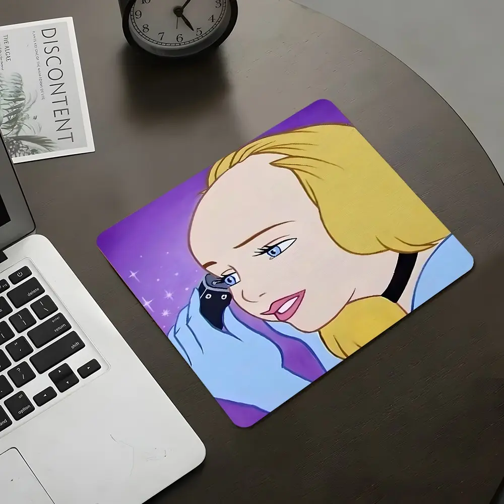 Funny Cartoon Girl Gaming Mouse Pad, Humorous Meme Design, Eye-Catching Desktop Protector, Anti-Slip Lock Edge, Small Size for Laptop & Desk, Desk Accessories, Gaming Mousepad