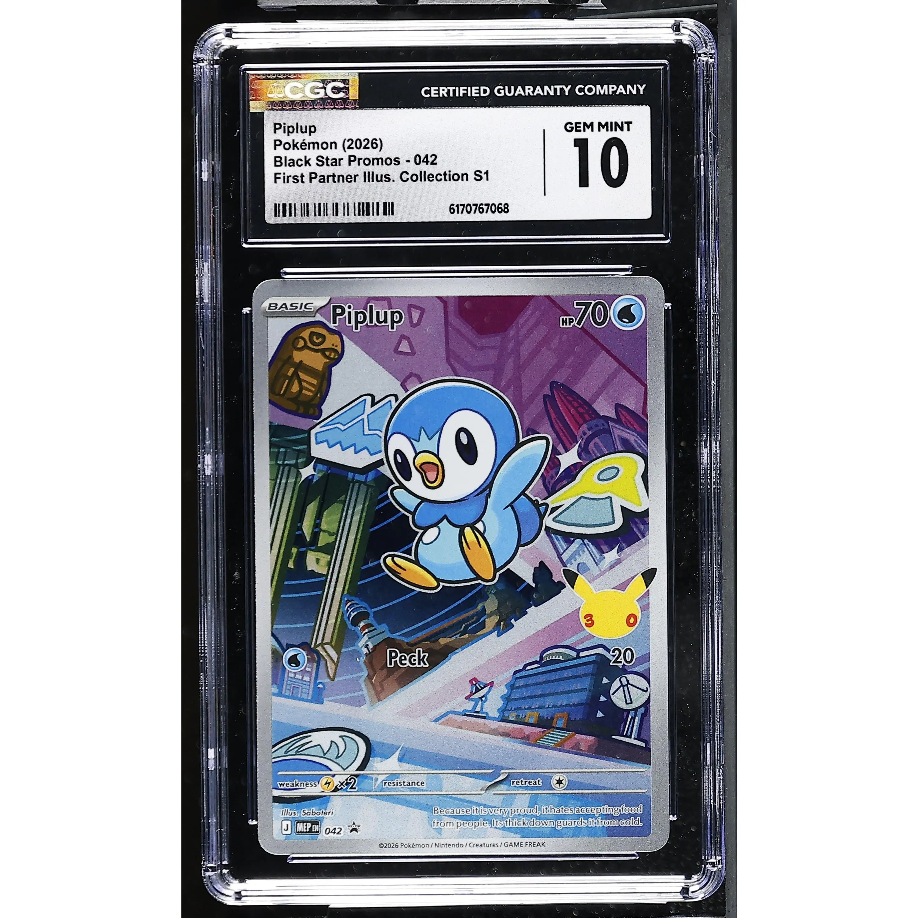 Piplup #042 Black Star Promo First Partner Collection CGC Gem Mint 10 Pokemon