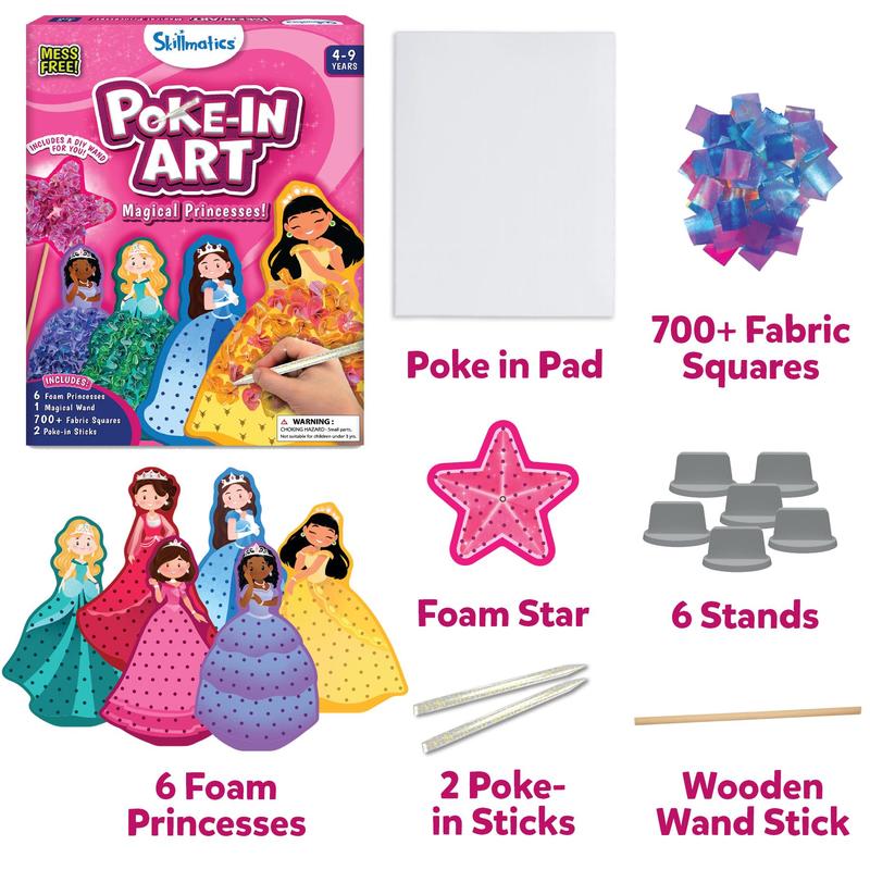 Skillmatics Poke-in Art - Art & Craft Activity, Mess-Free Art for Kids, DIY Kit, Gifts for Girls & Boys Ages 4 to 9 Creative Play Artistic