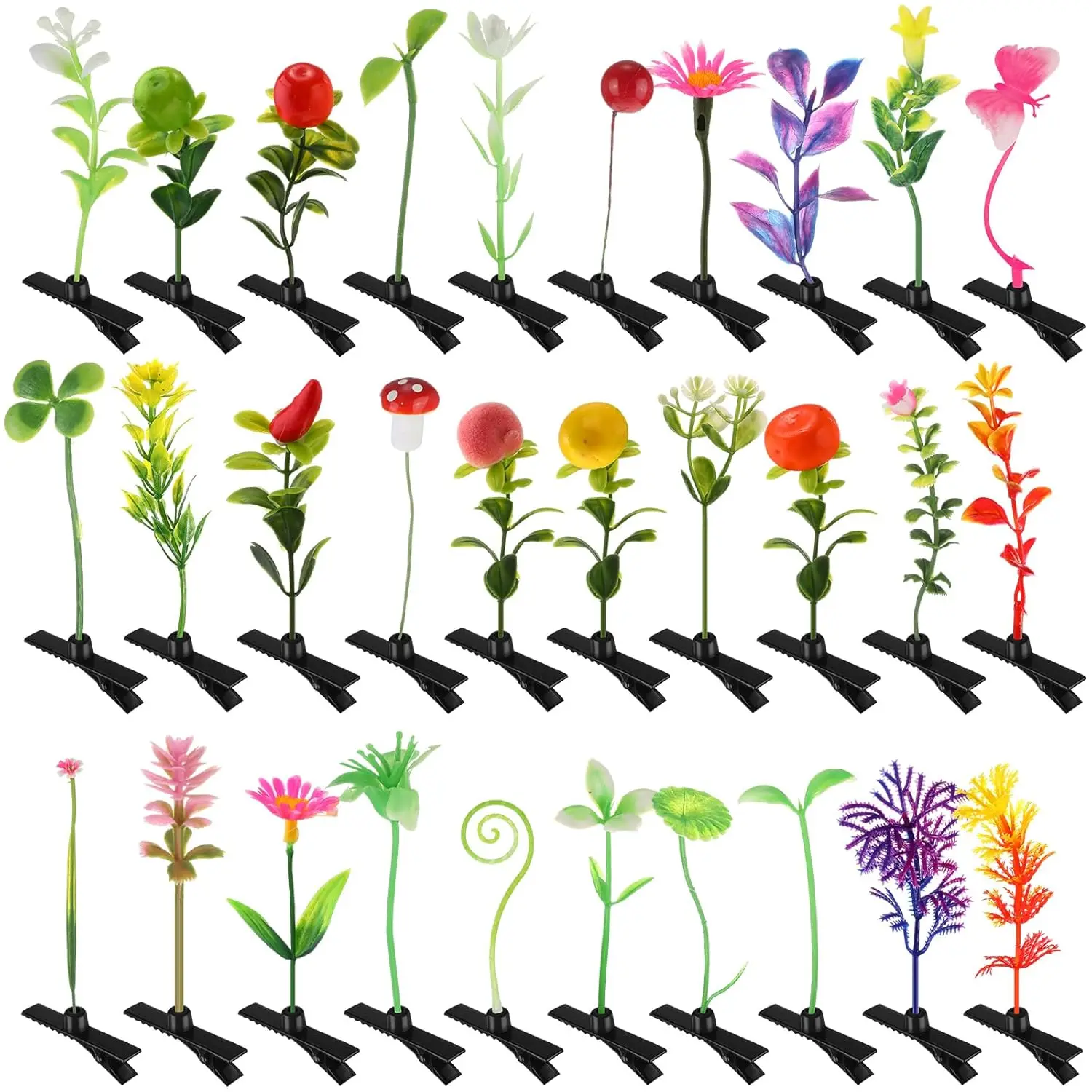 30 count Bean Sprout Hair Clips Rave Mixed Style  Hairpins Hair Accessories for Party Irish(Cute)