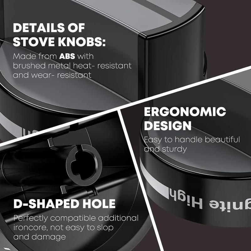 4 Packs Upgraded W10339442 Gas Stove Knobs, Cooktop Surface Burner Control Knobs Replacements, Compatible with Whirlpool Gas Range/Stove/Oven, Replaces WPW10339442 PS11753188 ect