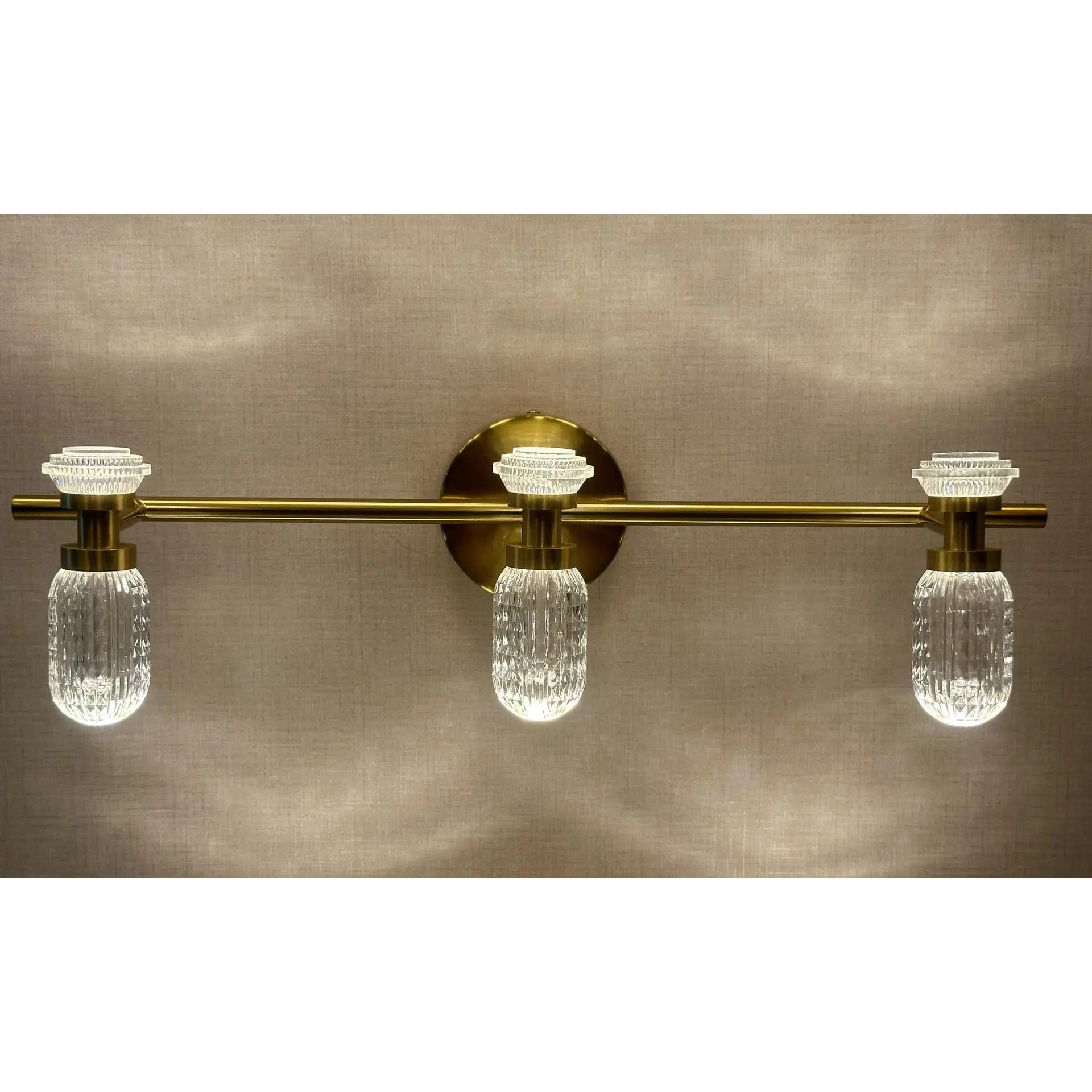 Luna Frost Vanity Light Brushed Gold & Opal Crystal Series