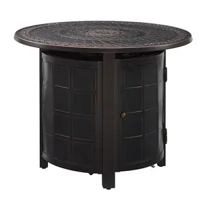 Columbia 33" Round Floral Aluminum Convertible Gas Fire Pit Table