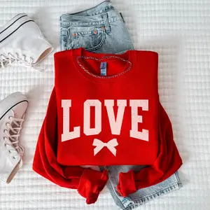 Coquette Love Valentine Sweatshirt Cozy Galentine Feminine Aesthetic