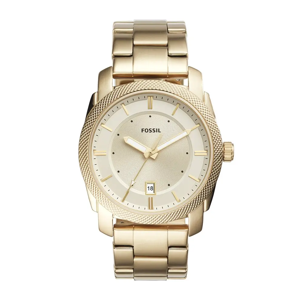 Fossil Machine Men's Round Chronograph Watch, Gold-Tone Stainless Steel, 42mm Case, Quartz Movement, 50m Water Resistant, FS5264