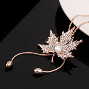 Zaful Golden Maple Leaf Necklace