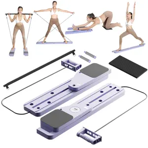BIGWET 8-in-1 Multi-Functional Pilates Board Does It ALL!  Foldable Ab Board with Elbow Support for Pilates & Planks. Your All-in-One Home Gym .HomeGym Weight Bands Set Adjustable Elastic Band tummy exercise equipment