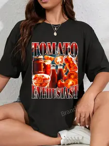 100% Cotton Tomato Enthusiast Funny Meme Food Humor Graphic Bootleg T-Shirt