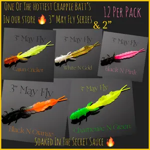 3” May Fly Series 10 Per Pack - One of the hottest crappie & panfish baits in our store.