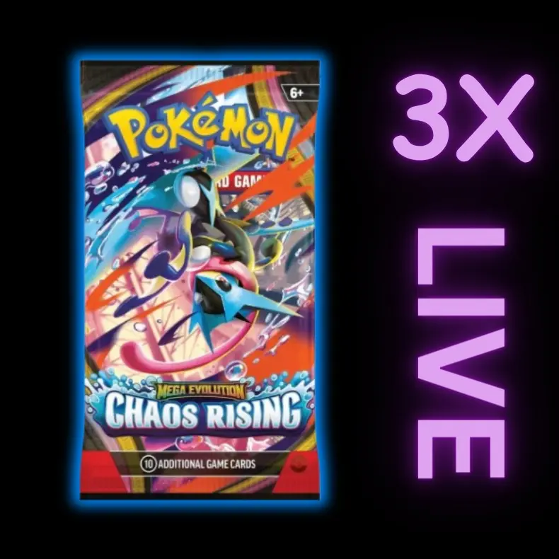 Chaos Rising Booster Pack (3 Pack, 5 Pack, or 8 Pack) | Pokémon TCG | RIPPED LIVE