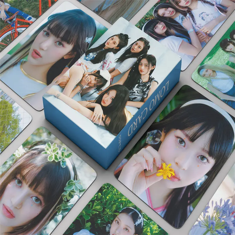 55Pcs/Set Idol Girl Group New Album Bunnies Club Lomo Cards MINJI Hanni DanieIIe Hyein Haerin HD Printd Photocards Fans Gifts