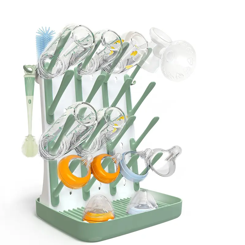 Flybok Baby Bottle Drying Rack - ABS Plastic Durable Multi-Functional Organizer for Nursery Infant Products, Stable Hold Bottle Holders for Parents' Home Storage
