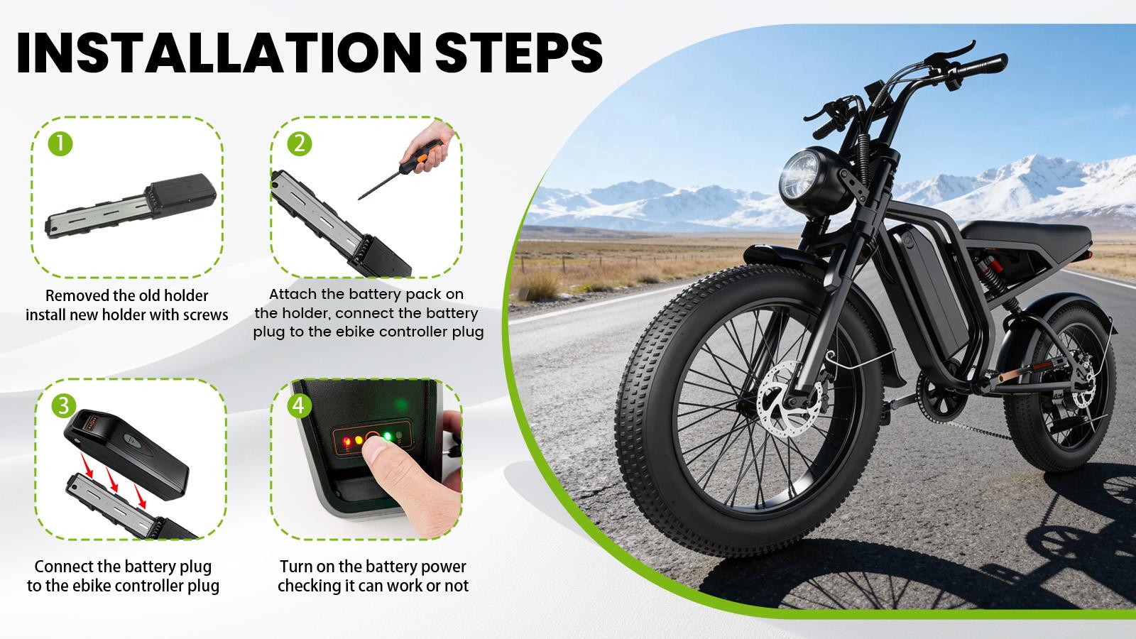 Ebike Battery 48V 15Ah Electric Bike External Battery Pack with Base, Removable EBike Lithium Battery for 1500W Peak Power Motor Ebike Battery 48V 15Ah Electric Bike External Battery Pack with Base, Removable EBike Lithium Battery for 1500W Peak Power Motor
