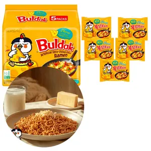 SAMYANG Korean Buldak Noodles Stir-Fried Ramen Buldak Cheese Instant Noodles- Hot Chicken Cheese Flavor, 5 Packs* 4.93oz