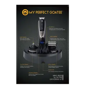 My Perfect Goatee® Beard Trimmer, Grooming Kit with LED Battery Indicator, Travel Bag Waterproof Cordless