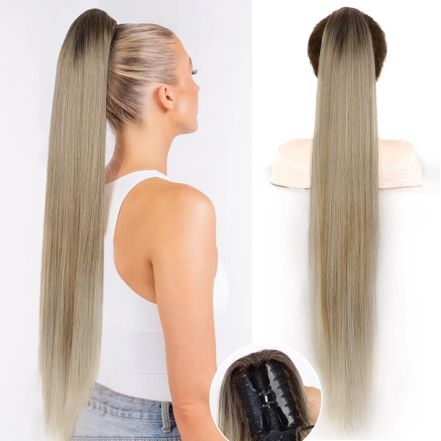 30inch-S Ombre Brown Mix Blonde