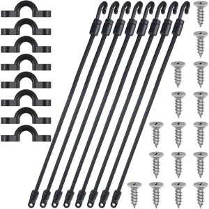 8 Sets Rod Strap Holder Boat Deck Rod Straps Rod Tamer Straps Fishing Rod Hold Down Straps Deck Mount Connector Boat Fishing Rod Straps Deck Mount Straps for Fishing Boat Kayak