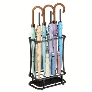 Modern Metal Umbrella Stand With 4 Tiers - Durable, Space-Saving Design For Home & Commercial Use, Ideal For Entryway Organization, Umbrella Storage, Independent Umbrella Stand With Drip Tray, Utility Racks