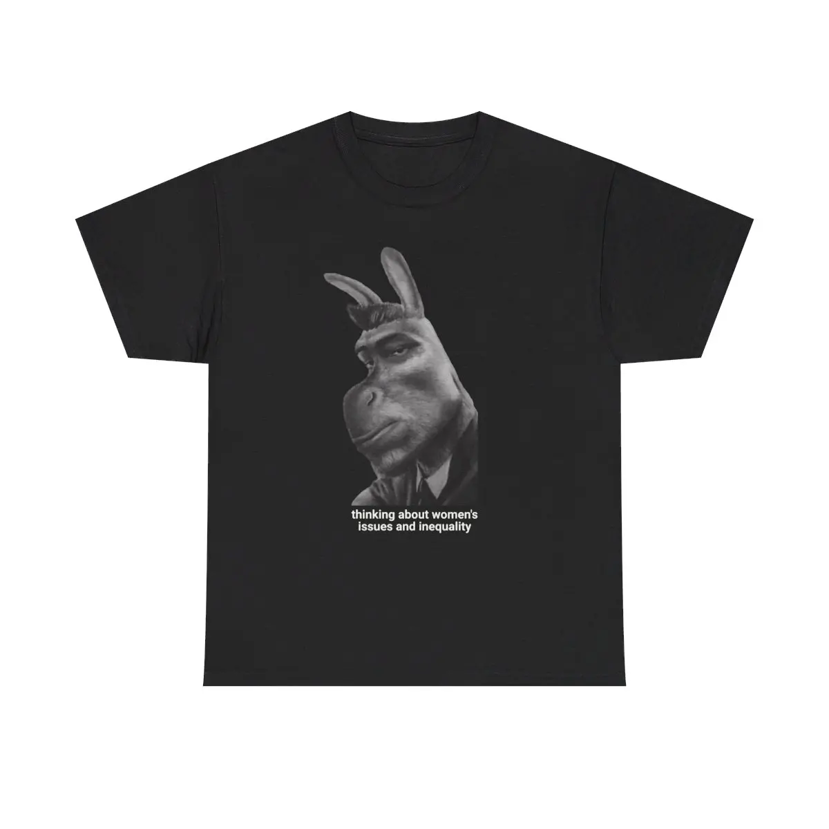 Men's 100% Cotton Oversized Casual Streetwear Shortsleeve Feminism Sigma Donkey Meme T-Shirt - Hem Detail, Feminist Respect Women Top, Gift for Brother/Sister, Menswear, Round Neck, Meme Shirts Funny, Valentines Day, Childrens Day, Tshirt, True Size, Shor