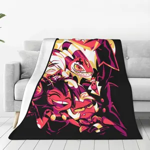 Helluva Boss Throw Blanket Couch Bed Sofa Soft Lightweight Warm Cozy Flannel Fleece Bed Blanket for Kids Adults Gift Multiple 60""X50"", Black