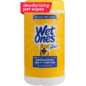 50ct Deodorizing Dog Wipes with Baking Soda – Tropical Splash Scented Multipurpose Wipes for Fresh, Clean & Odor-Free Pets