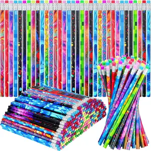 200 count Wooden Pencil with Eraser for  Assortment Colorful Fun Pencils Bulk with Eraser  Novelty  to School Supplies for Classroom, Student Reward, Stationery Party Favors