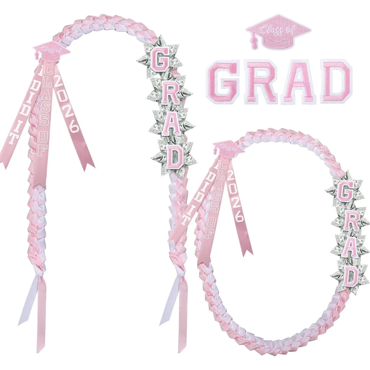 63'' Graduation Lei Necklace Class of 2026, Double Braided Money Lei with Tassel Graduation Gift