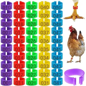 100-Pack 16mm Poultry Leg Rings – Colorful Numbered Chicken Tags for Legs, for Chickens, Ducks, Geese, Turkeys & Gamefowl Management