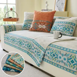 Boho Jacquard Sofa Cover, 1 Count Chenille Pet-Friendly Couch Cover, Non-Slip Washable  Sofa Cushion for Dogs & Cats, Anti-Scratch Furniture Protector, Fits 1/2/3/4 Seater, Chaise & L-Shaped Sectional, All-Season Decorative Living Room, Sofa Couch Covers