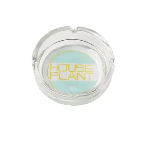 Houseplant Glass Ashtray in Blue Houseplant Logo