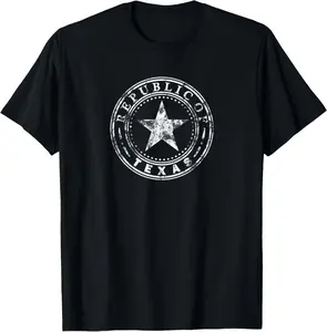 Republic of Texas T-Shirt T-Shirt Pure Cotton Graphic Tees Menswear Top: Gifts for Men & Women