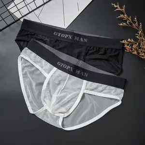 2Pcs Men's Breathable Sheer Mesh U-Pouch Briefs – Ultra-Thin, Sexy, See-Through1 Menswear Bestie