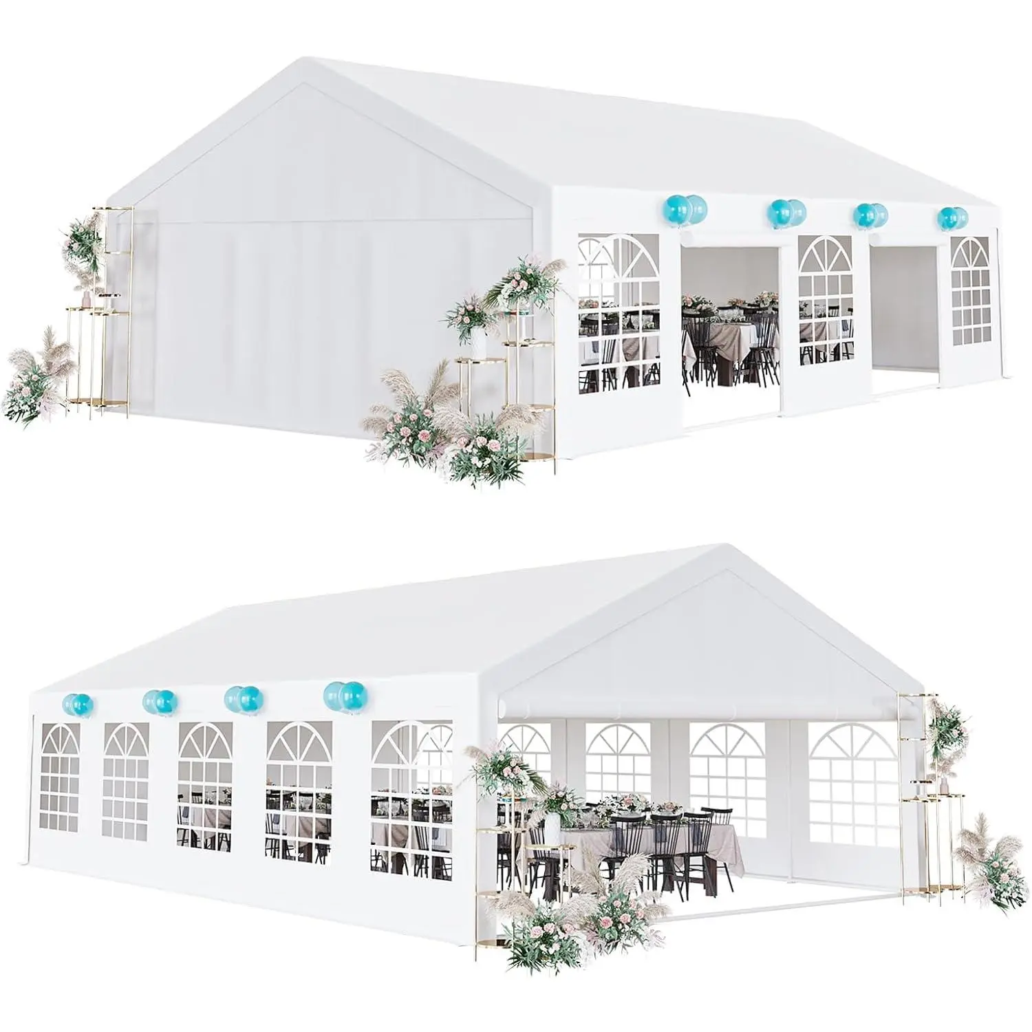 20X32 Ft Heavy Duty Outdoor Canopy, Party Tent with Removable Sidewall Windows, Party Tent with Storage Bags, Large Canopy for Wedding Parties, Outdoor Events, and Camping