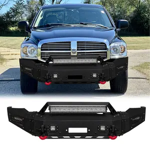 TIOYAR Steel Front Bumper Black Texture for 2006-2008 Dodge RAM 1500 Not suitable for diesel vehicles with Winch Plate LED Lights 2 x D-Rings Off-Road Performance