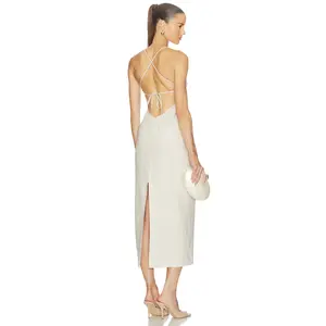 Camila Coelho Malena Linen Midi Dress in Tan Camila Coelho Malena Linen Midi Dress in Tan
