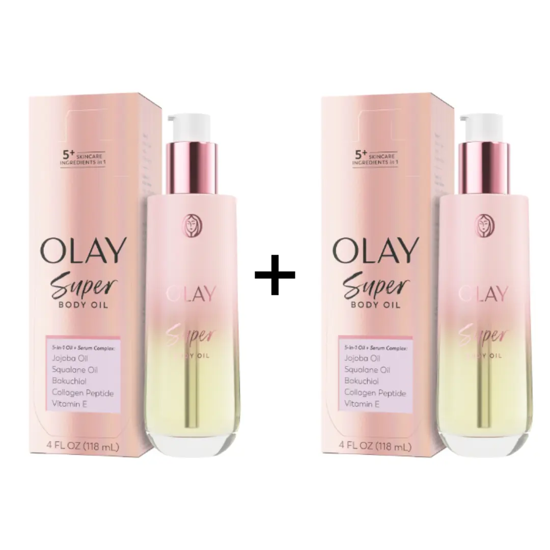 OLAY Super Glow Scented Body Oil Duo Pack - 5-in-1 Oil-Serum Complex with Vanilla, Caramel Fragrance & Lotion Benefits OLAY Super Glow Scented Body Oil Duo Pack - 5-in-1 Oil-Serum Complex with Vanilla, Caramel Fragrance & Lotion Benefits