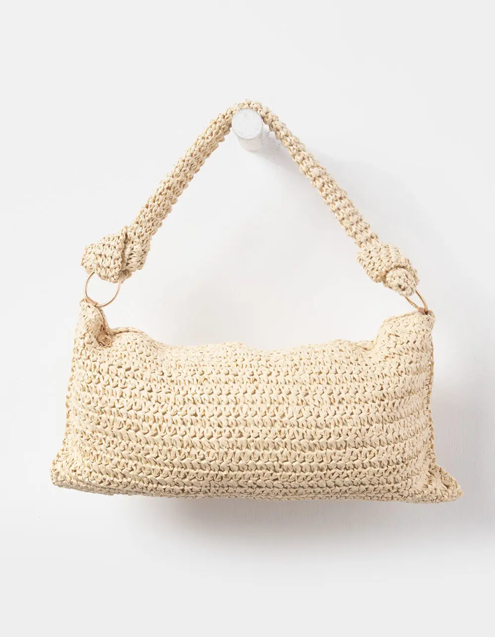 Straw Shoulder Bag, Natural