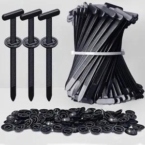 150 PCS Nylon Cable Tie Buckles – Heavy-Duty Universal Automotive Zip Tie Clips with Button Fastening for Car Repair, Bumper & Body Panel Fixing