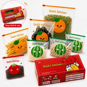 Multi-Size Reusable Zipper Bags | 3-in-1 Dispenser Set, BPA-Free Leakproof, Microwave & Freezer Safe for Kitchen, Travel, Pills & Small Accessories,Food storage bags,Airtight fresh-keeping bags leak proof container