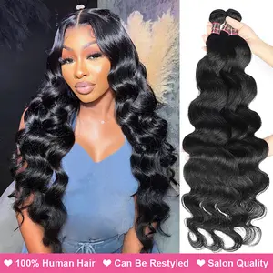 Body Wave Bundles Human Hair Weave 1/3/4 Bundles Natural Color Remy Hair Weave Extensions