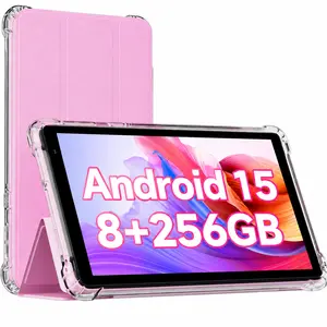 Android 15 Tablet with Case, 7 Inch 8GB RAM+32GB ROM/ 1TB Expandable Computer, 5MP Camera Tablets, 1.6Ghz Quad-core Processor, 3000mAH Battery Tablet PC, 5G WiFi, Games 7'' Android Laptop Pink for Gifts Wireless