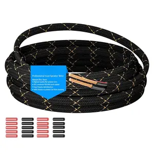 16/2 Speaker Wire 25 , 16AWG Gauge Speaker , Direct Burial, Durable Nylon Braided, in Wall, 2 Conductors, OFC -Free Copper, for  Audio Stereos,  Theater, Surround Sound, Radio