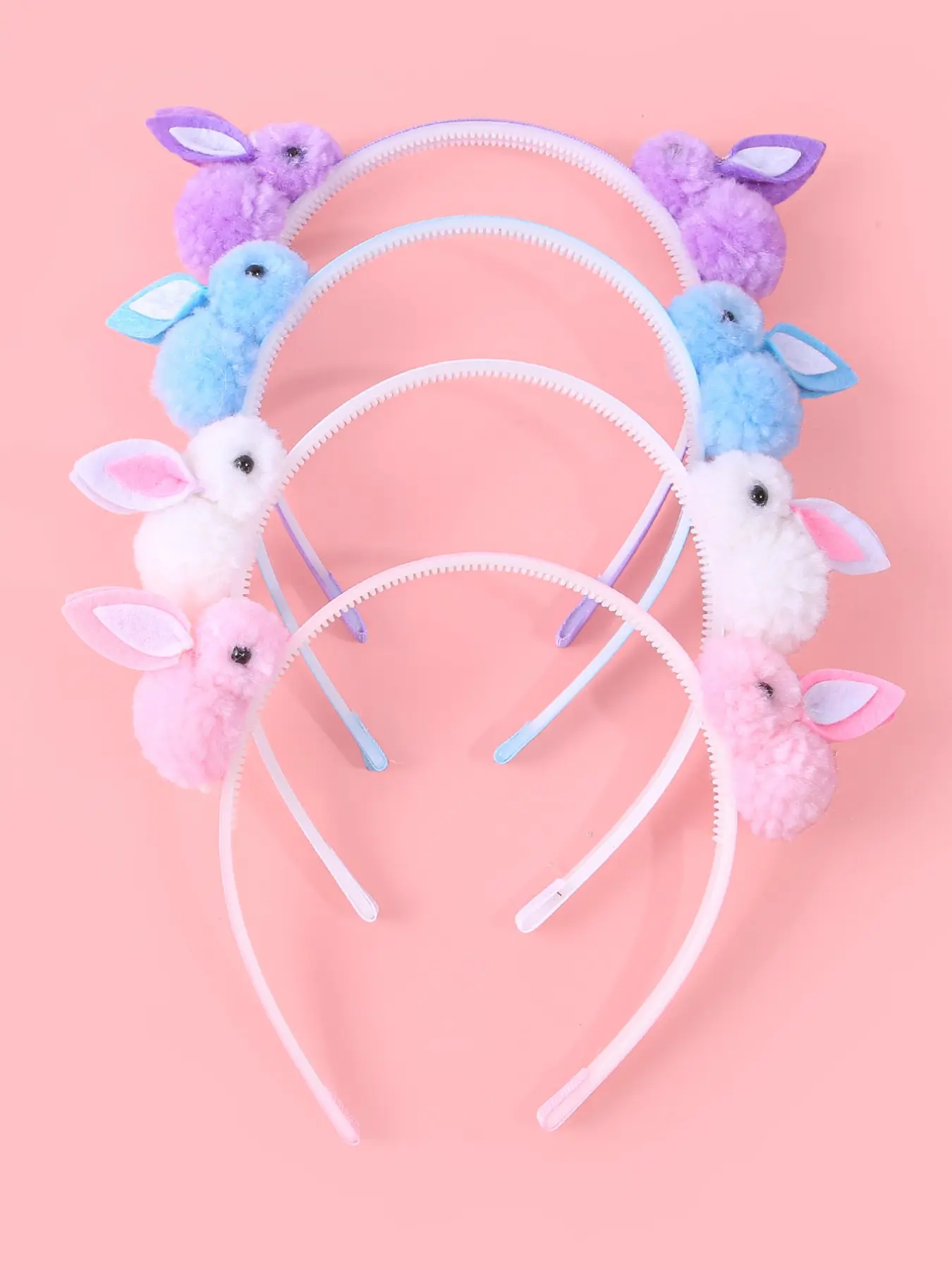 4 Piece Bunny Themed Hairbands, Perfect for Holiday Gatheries Parties Daily Casual Use, Cute Cartoon Design, Women Girls Beautiful Hair Accessories