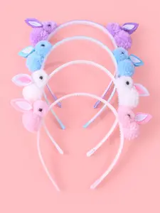 4 Piece Bunny Themed Hairbands, Perfect for Holiday Gatheries Parties Daily Casual Use, Cute Cartoon Design, Women Girls Beautiful Hair Accessories